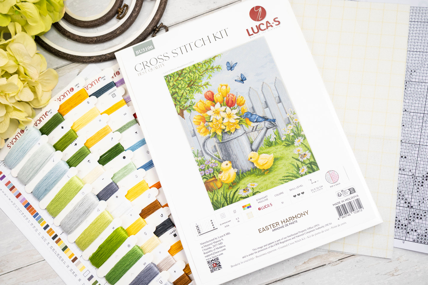 Set de brodat în cruciuliță Luca-S - Armonie de Paște, BU5106
