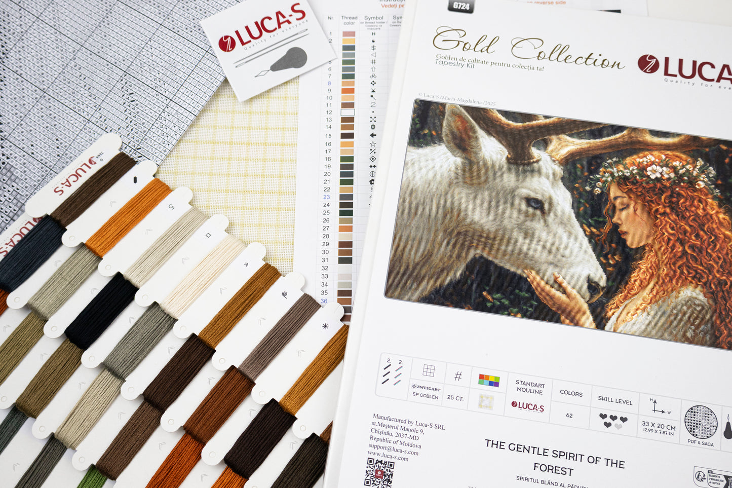 Set de brodat în goblen Luca-S GOLD - Spiritul Blând al Pădurii, G724