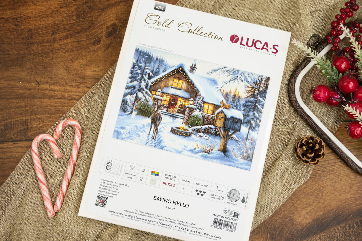 Set de brodat în cruciuliță Luca-S Gold - Vă Salut, B733