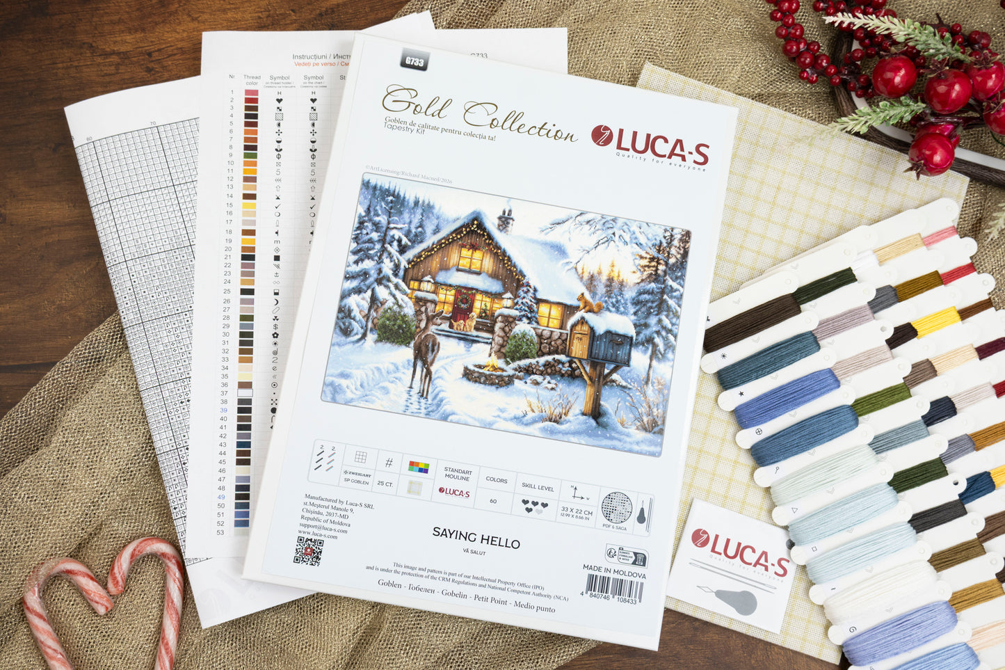 Set de brodat în goblen Luca-S Gold - Vă Salut , G733