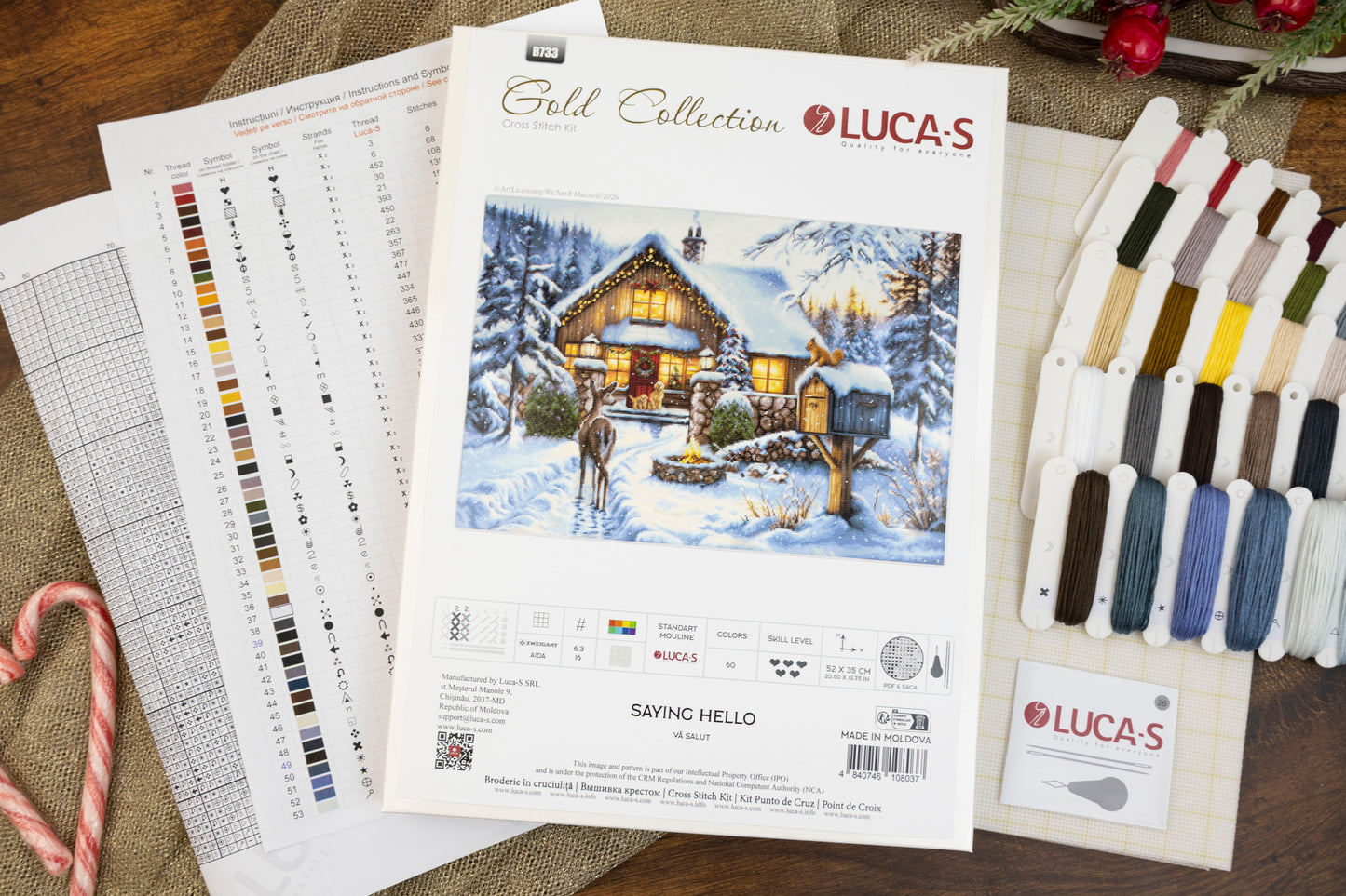 Set de brodat în cruciuliță Luca-S Gold - Vă Salut, B733