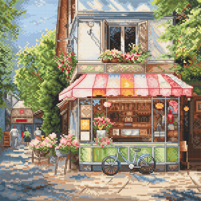 Set de brodat în cruciuliță LetiStitch - Magazinul de Colț, L8101