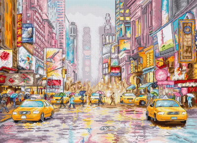 Set de brodat în cruciuliță LetiStitch - Times Square, New York, L8222