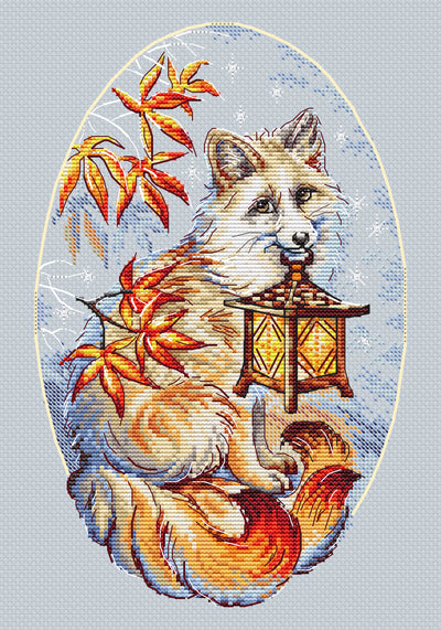 Set de brodat în cruciuliță LetiStitch - Kitsune, L8900