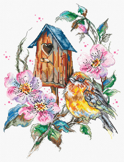 Set de brodat în cruciuliță LetiStitch - Minune cu Pene, L8996