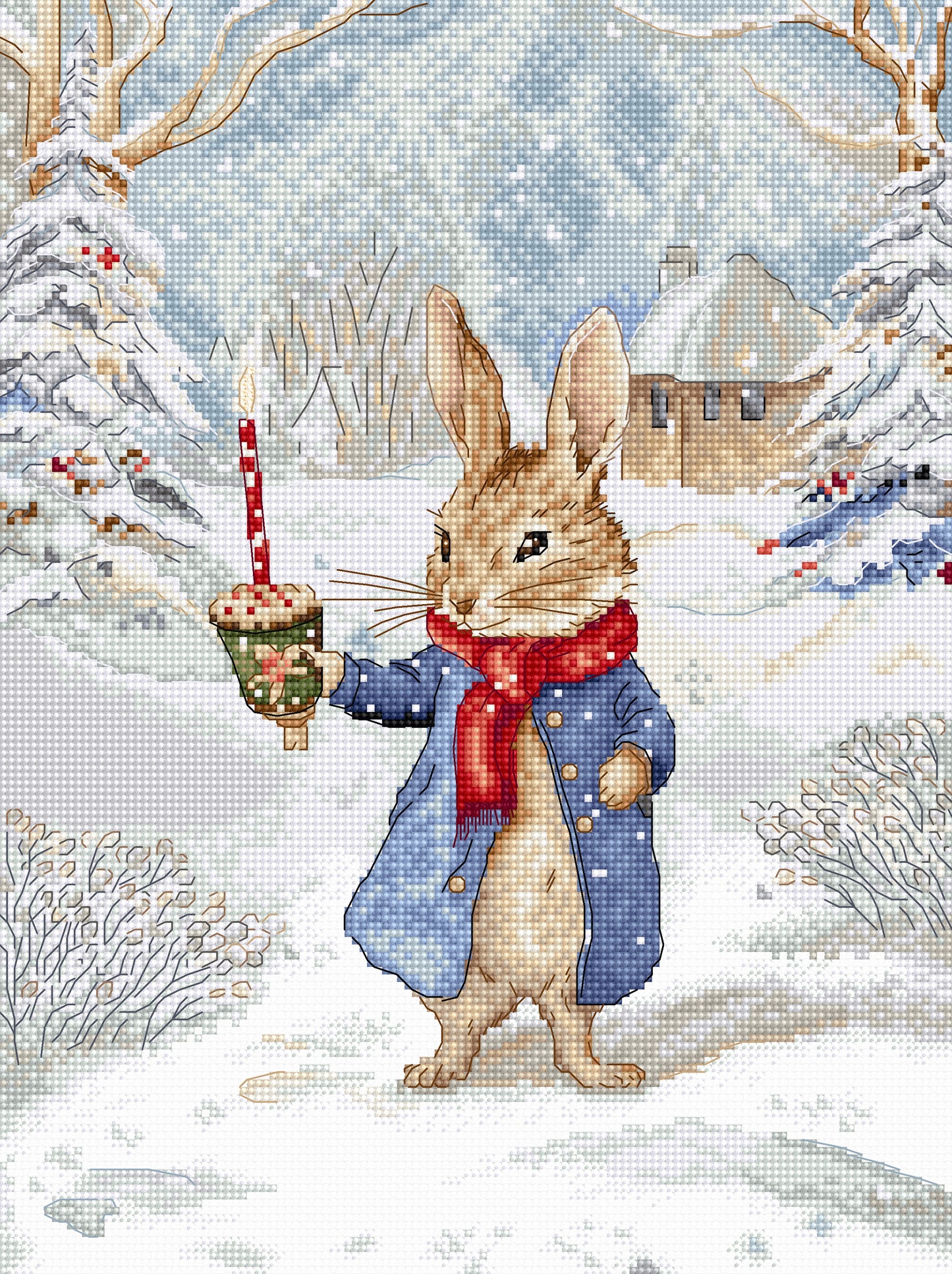 Set de brodat în cruciuliță LetiStitch - Colindat de Crăciun, L9918
