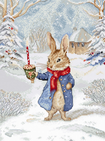 Set de brodat în cruciuliță LetiStitch - Colindat de Crăciun, L9918
