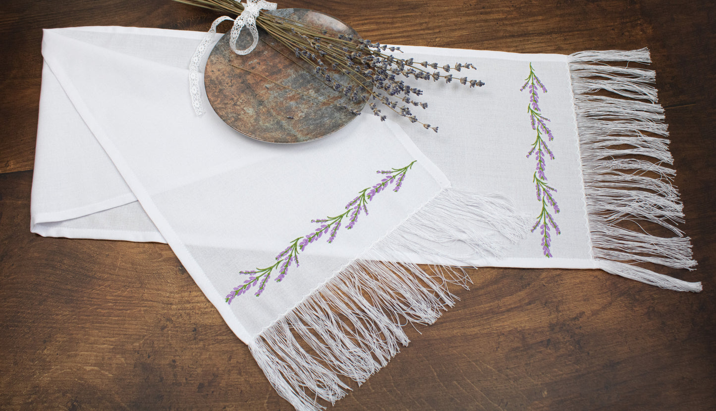 Prosop brodat Lavanda