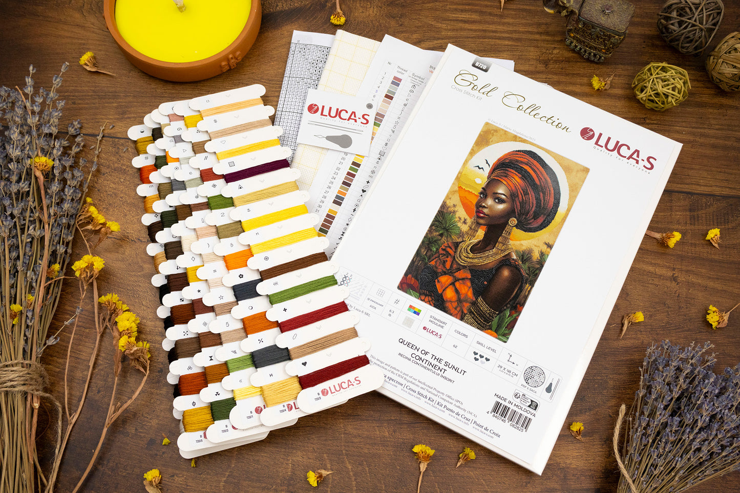 Set de brodat în cruciuliță Luca-S GOLD - Regina Continentului Însorit, B720