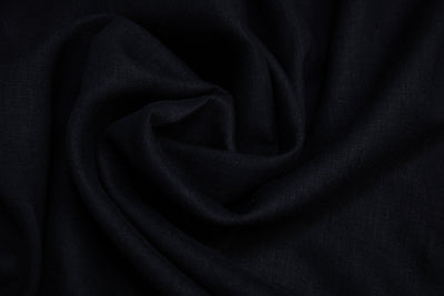 Luca-S Ткань из чистого натурального льна с мятым эффектом черного цвета.