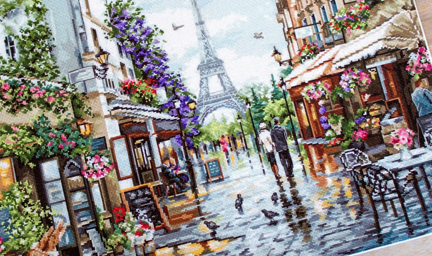 Set de brodat în cruciuliță Luca-S - B2365 Paris în flori