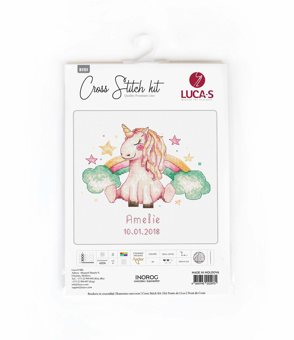 Set de brodat în cruciuliță Luca-S - B1151 Inorog