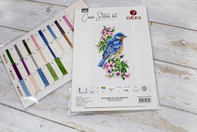 Set de brodat în cruciuliță Luca-S - Pasăre albastră pe ramură B1198