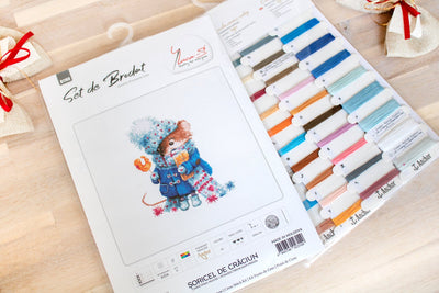 Set de brodat în cruciuliță Luca-S - B1168 Șoricel de Crăciun
