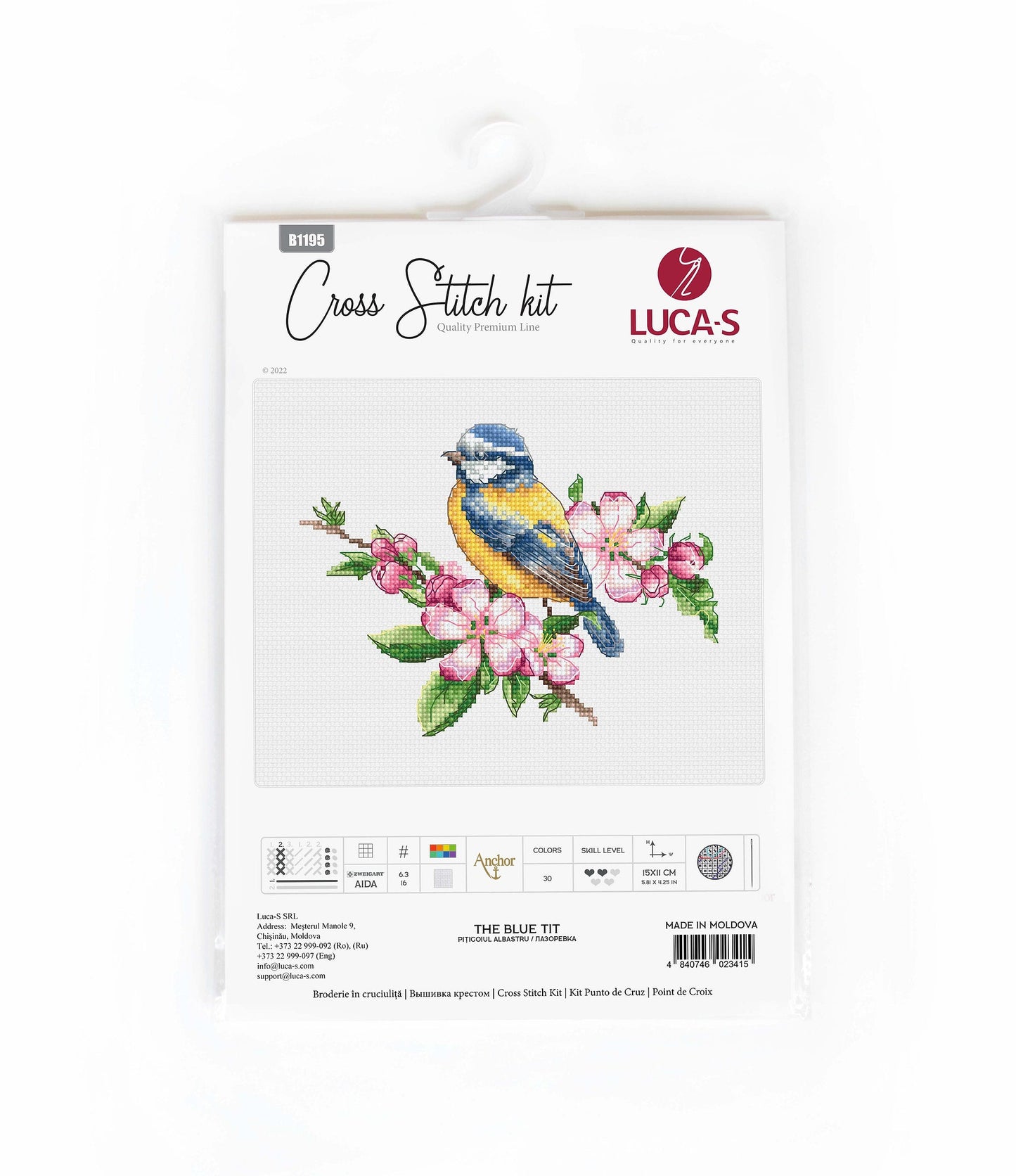 Set de brotat în cruciuliță Luca-S - Pițigoiul albastru B1195