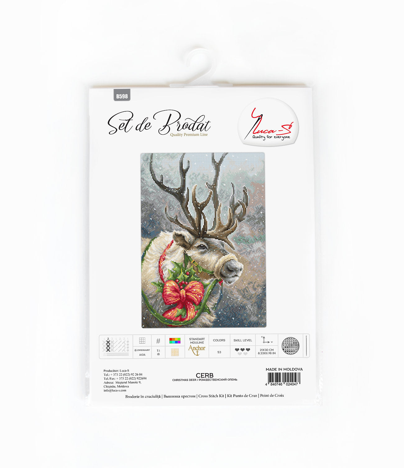 Set de brodat în cruciuliță Luca-S - B598 Cerb