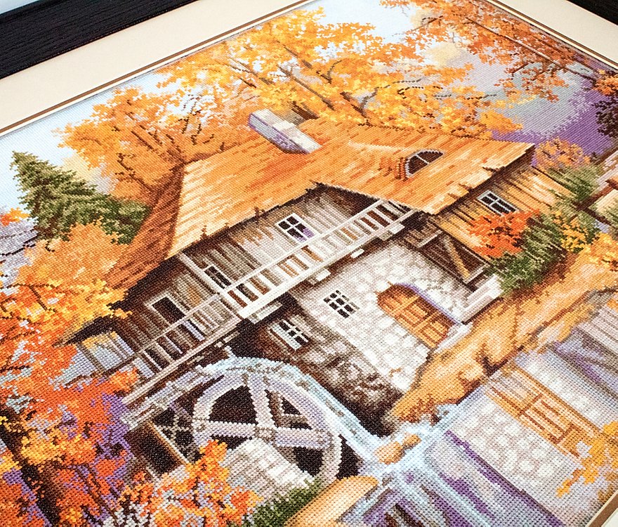 Set de brodat în cruciuliță Luca-S - B481 Peisaj de toamnă