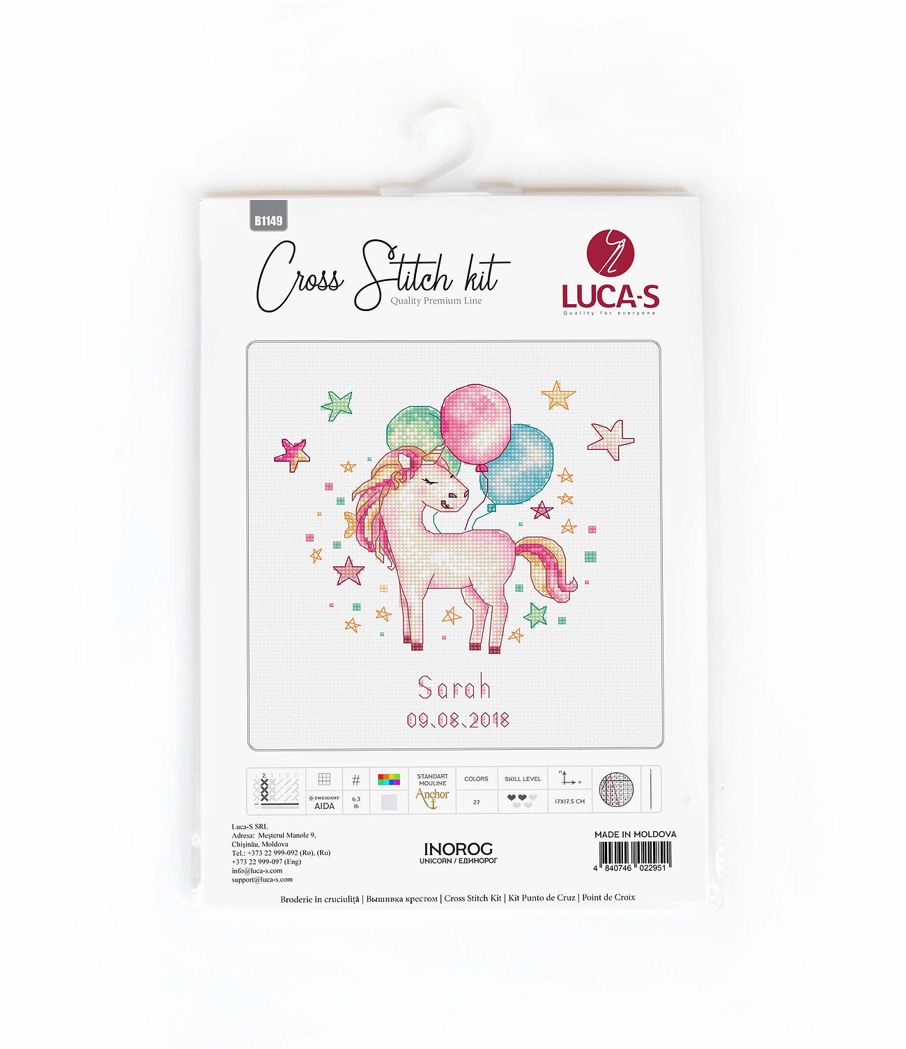Set de brodat în cruciuliță Luca-S - B1149 Unicorn