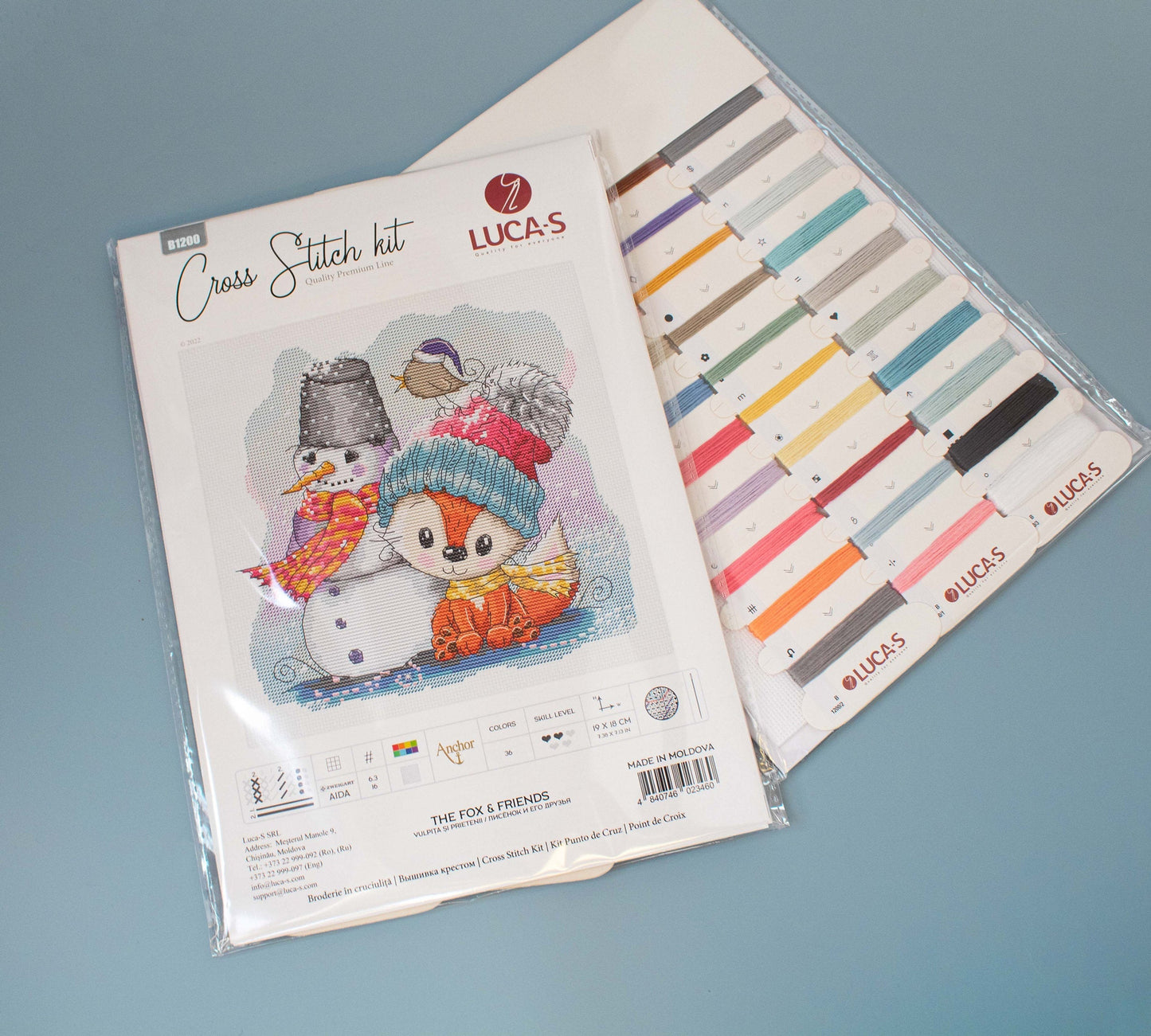 Set de brodat în cruciuliță Luca-S - B1200 Vulpița și prietenii