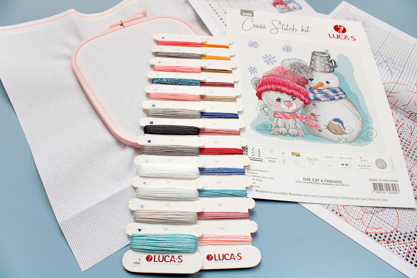 Set de brodat în cruciuliță Luca-S - B1199 Pisicuța și prietenii