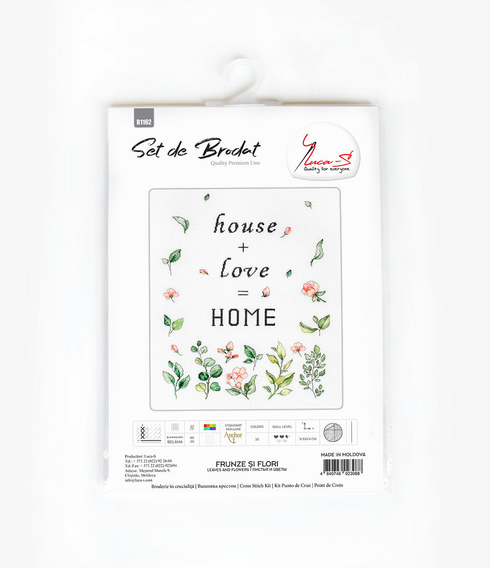 Set de brodat în cruciuliță Luca-S - B1162 Frunze și flori
