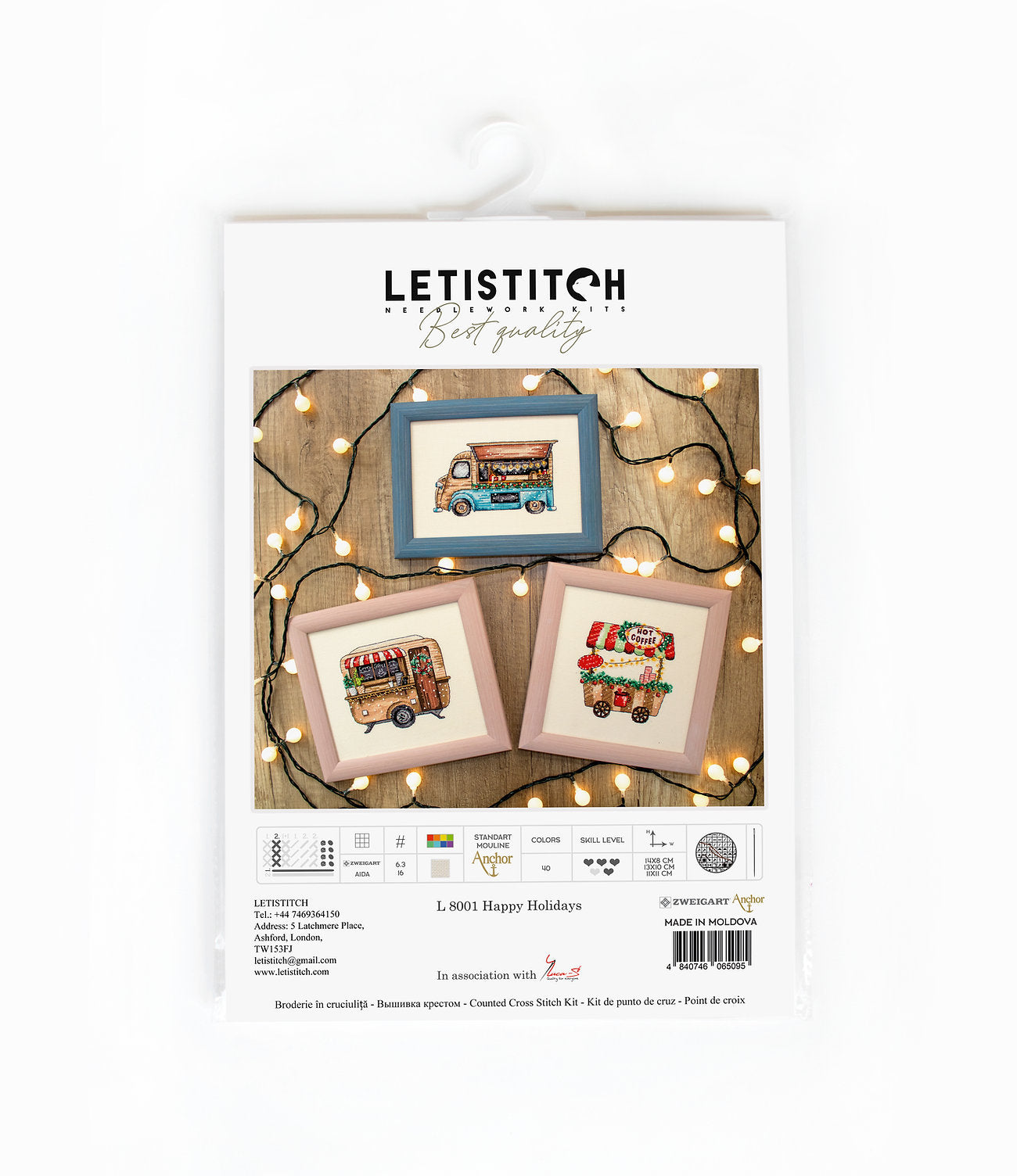 Cross Stitch Kit LetiStitch -  Happy Holidays - HobbyJobby