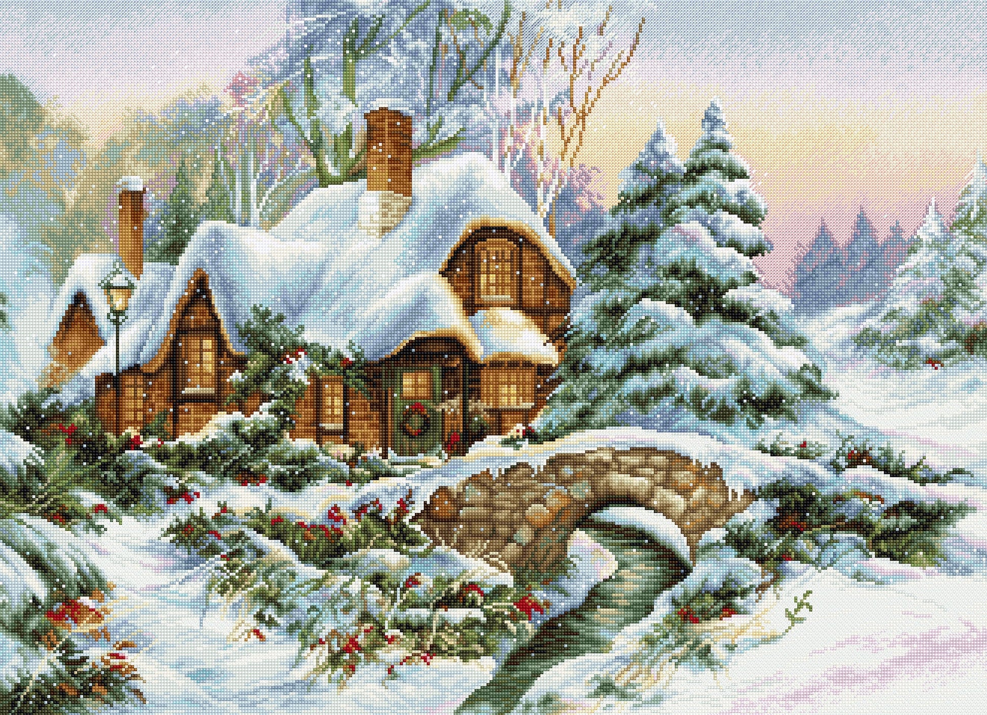 Cross Stitch Kit Luca-S - Winter landscape - HobbyJobby