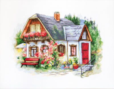 Set de brodat în cruciuliță Luca-S - BU4005 Casuță frumoasă la țară