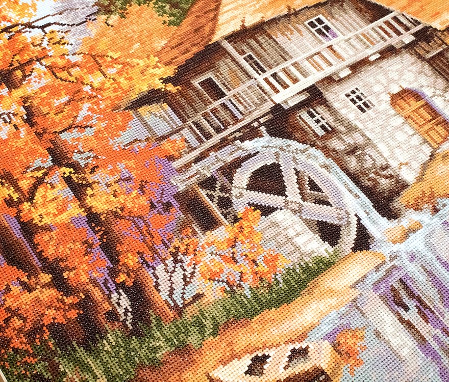 Set de brodat în cruciuliță Luca-S - B481 Peisaj de toamnă