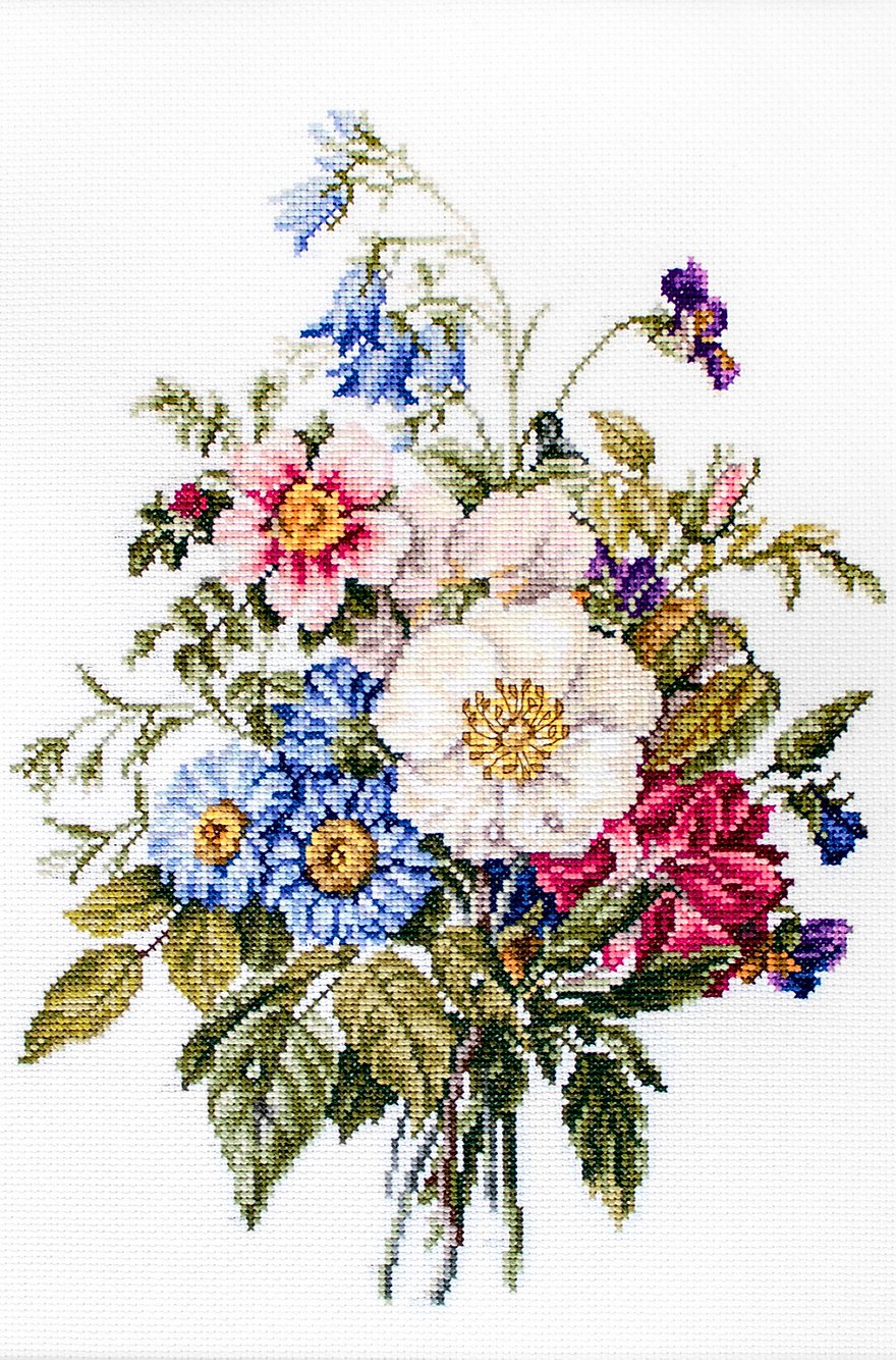 Set de brodat în cruciuliță Luca-S - BU4004 Buchet cu flori de vară