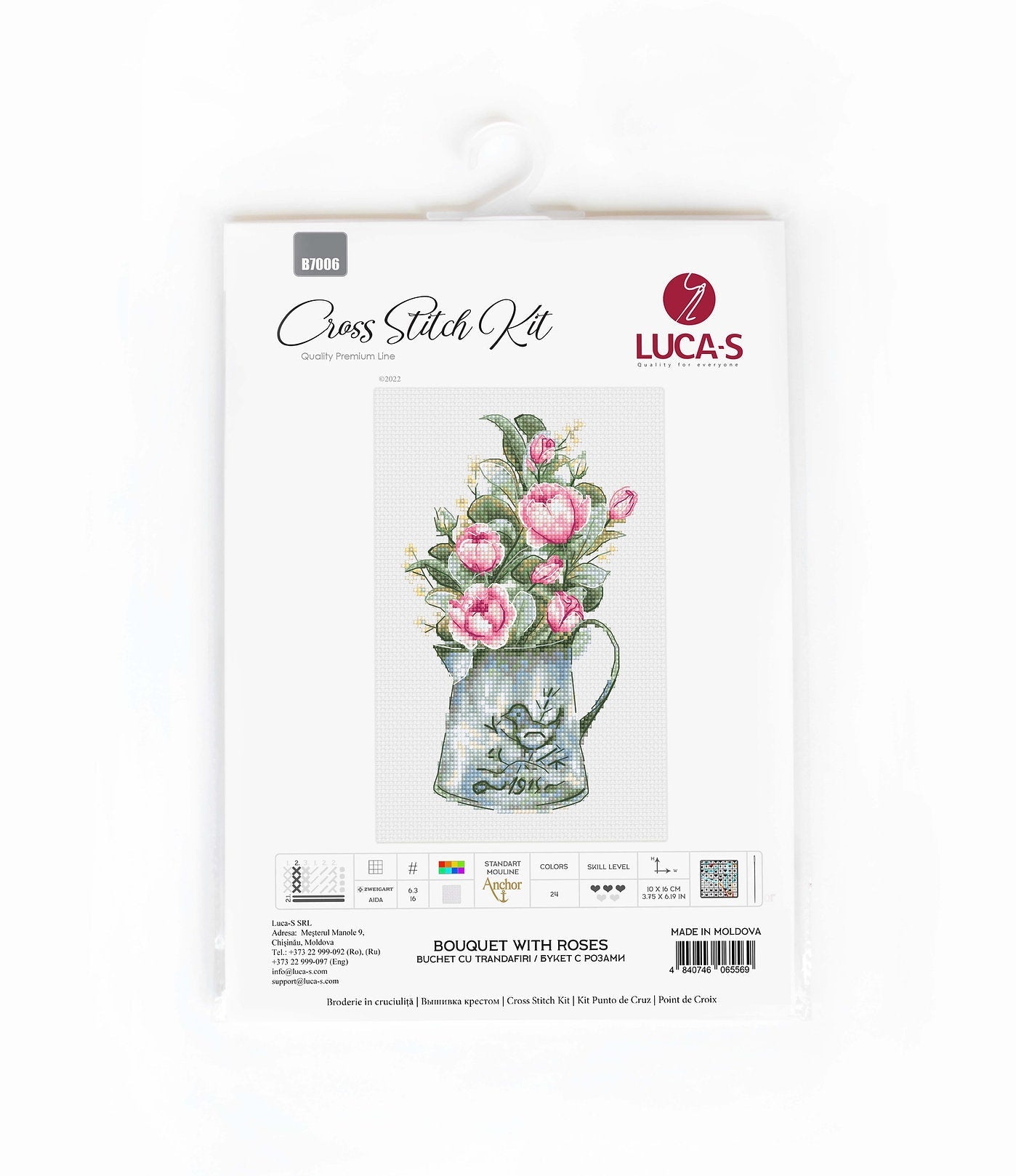 Cross Stitch Kit Luca-S - Bouquet with roses - HobbyJobby