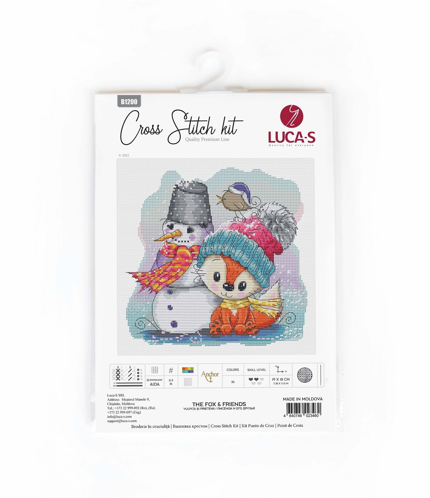 Set de brodat în cruciuliță Luca-S - B1200 Vulpița și prietenii