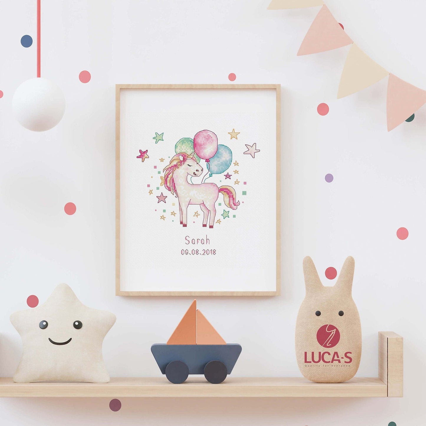 Set de brodat în cruciuliță Luca-S - B1149 Unicorn