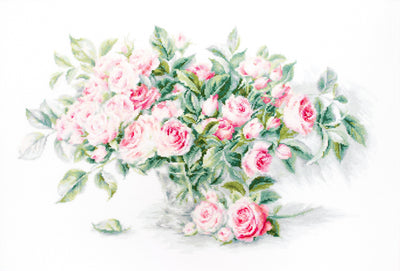 Cross Stitch Kit Luca-S - Bouquet of Pink Roses - HobbyJobby