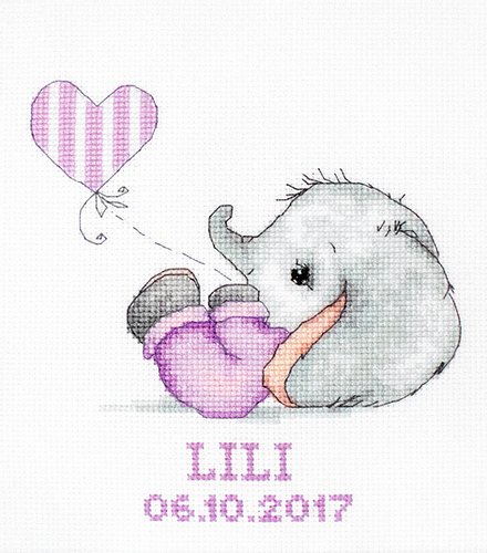 Set de brodat în cruciuliță Luca-S - B1133 Baby Girl