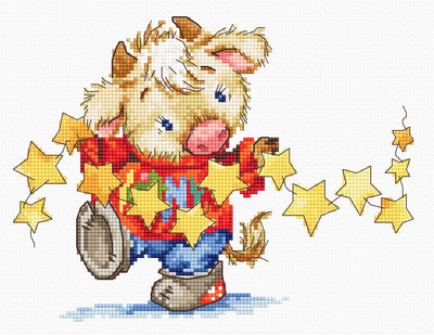 Cross Stitch Kit Luca-S - Calf with stars - HobbyJobby