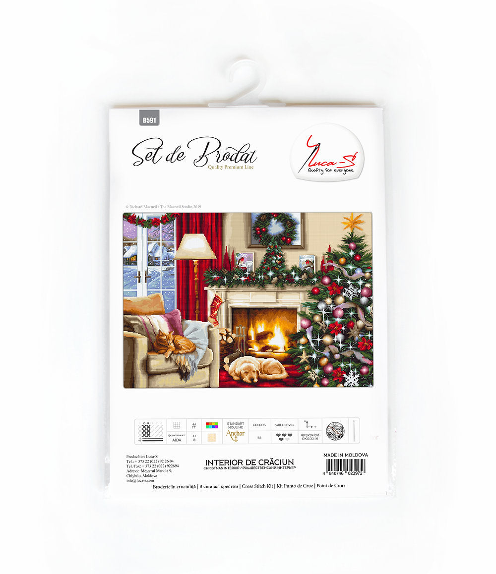 Set de brodat în cruciuliță Luca-S - B591 Interior de Crăciun