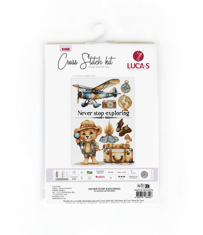 Set de brodat în cruciuliță Luca-S - Nu încetați să explorați, B1408