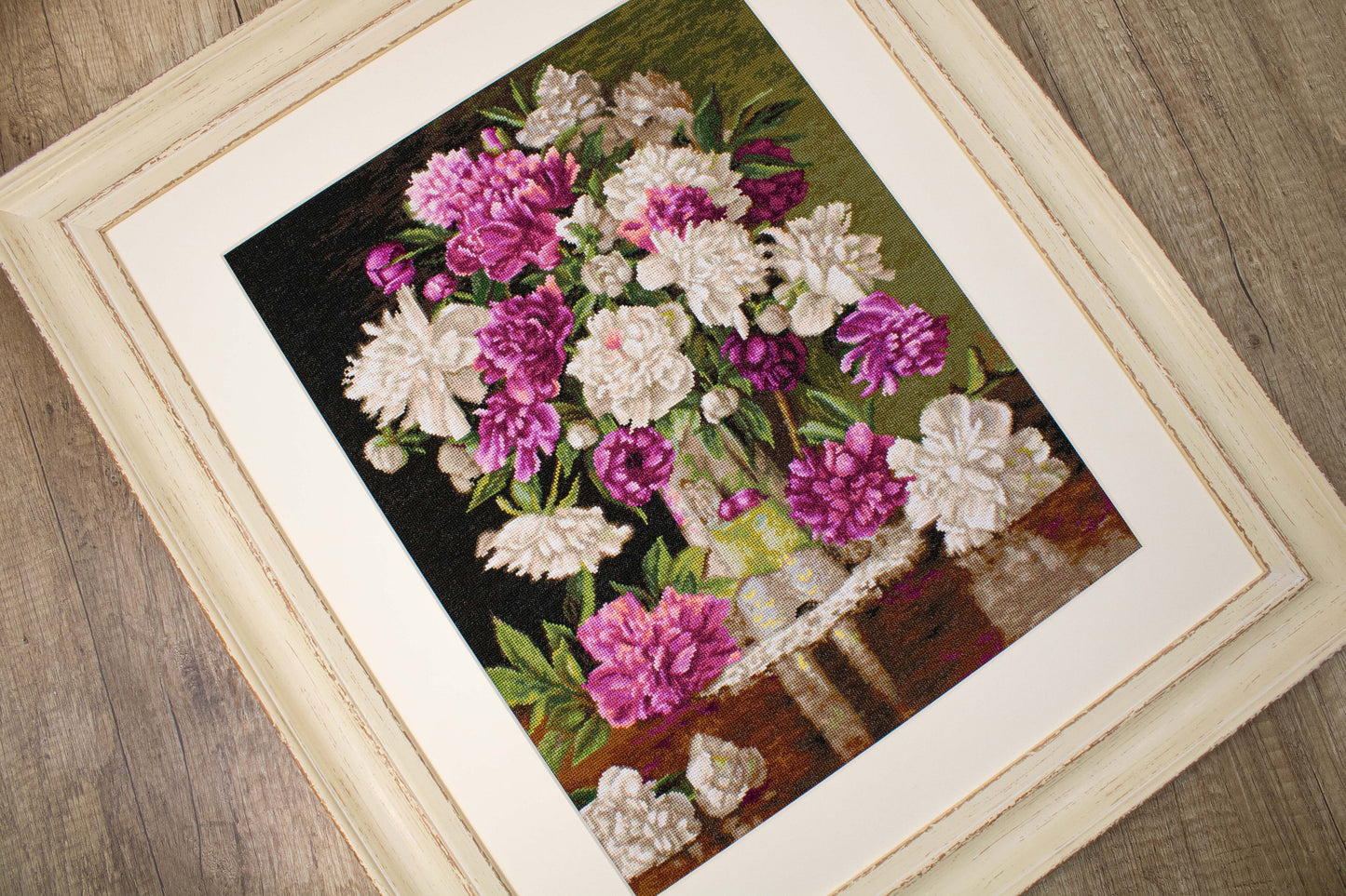 Set de broderie Luca-S - Bujori roșii și albi, G608