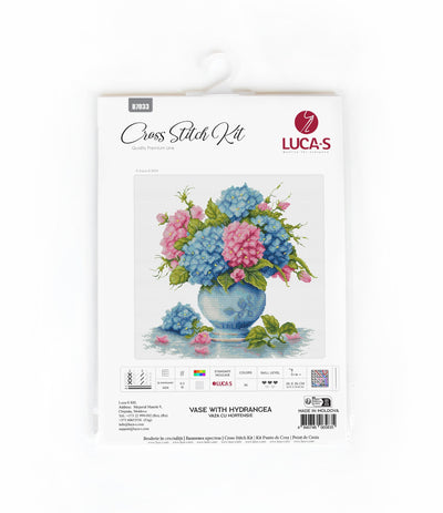 Set de brodat în cruciuliță Luca-S - Vaza cu Hortensie, B7033