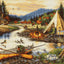Set de brodat în cruciuliță - BU5021 Gold Creek
