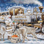Set de brodat Luca-S în goblen Luca-S Gold - Santa's Express White, BU5038
