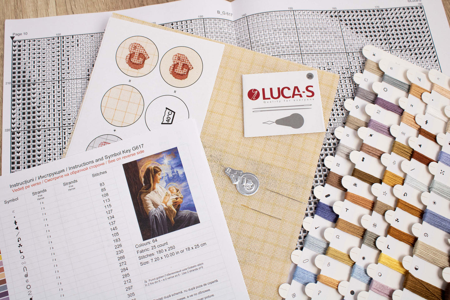 Набор для вышивания Luca-S GOLD - G617 Дева Мария с младенцем