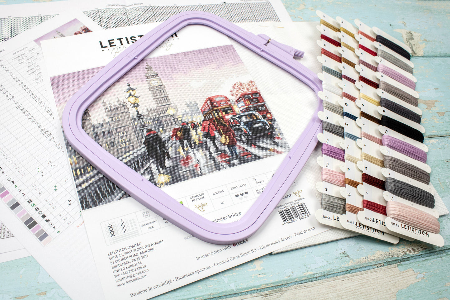 Set de brodat în cruciuliță Letistitch - Podul Westminster, L8040