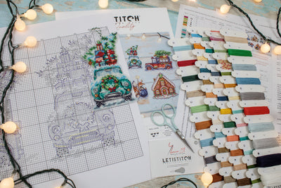 Set de broderie LETISTITCH - Ornamente de Crăciun set nr. 3 /  7 buc., L8051