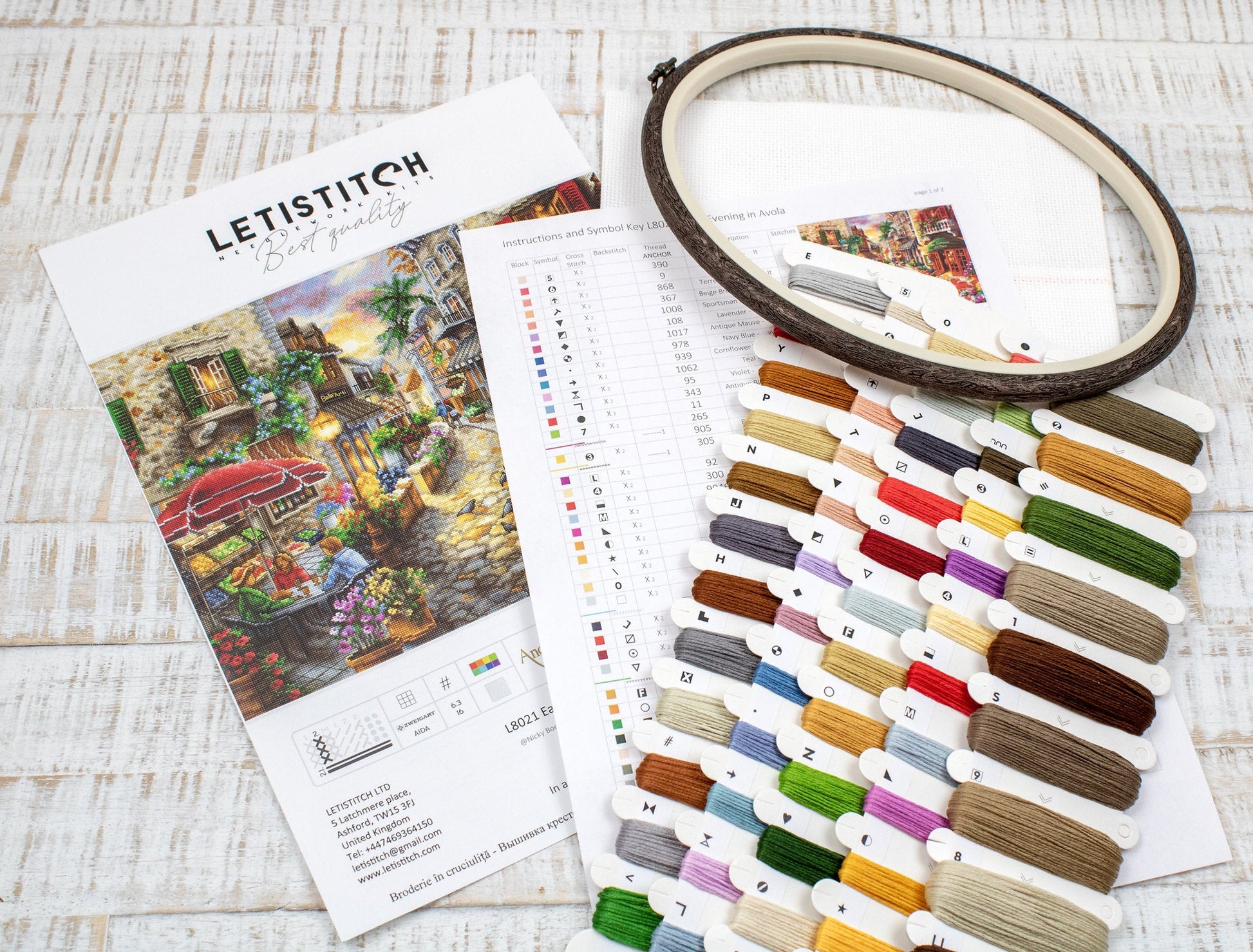 Cross Stitch Kit LetiStitch - Early Evening in Avola - HobbyJobby