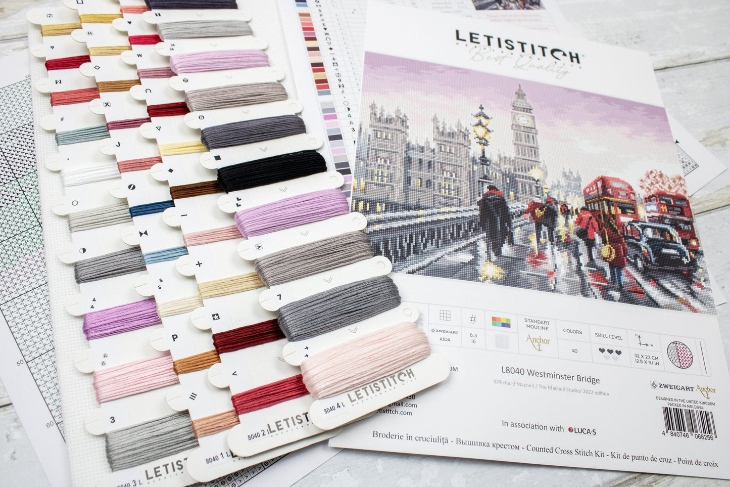 Set de brodat în cruciuliță Letistitch - Podul Westminster, L8040
