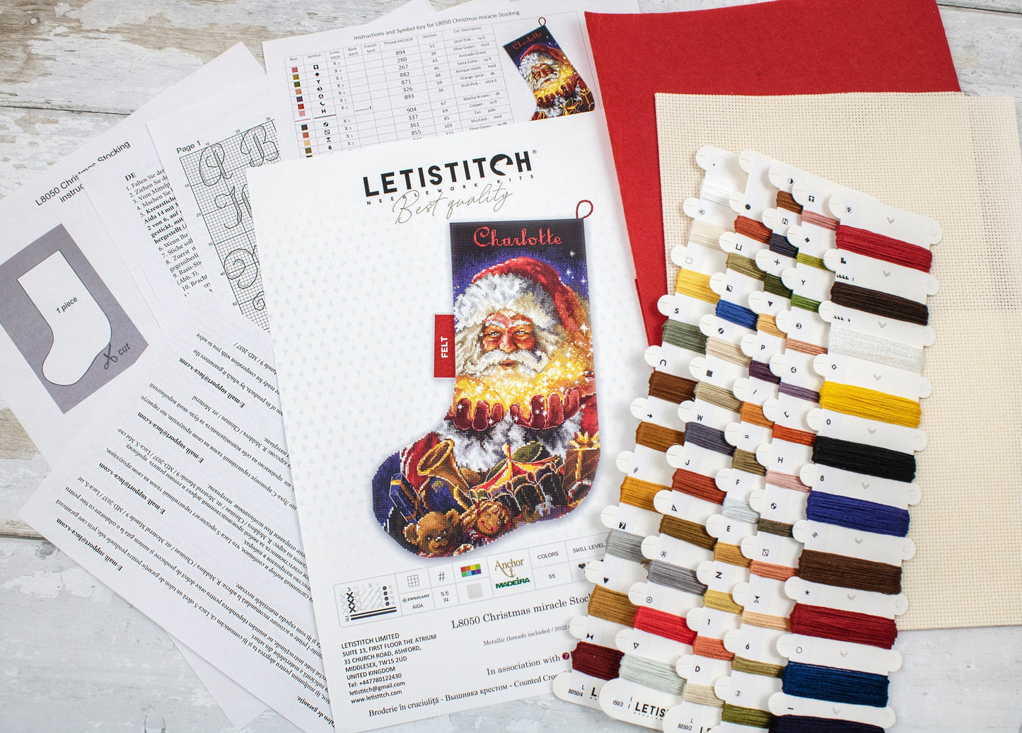 Набор для вышивания LETISTITCH - Рождественское чудо Чулок